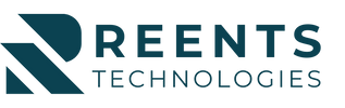 Logo Webseite Footer - Reents Technologies GmbH - Dunkel Blau - Transparent