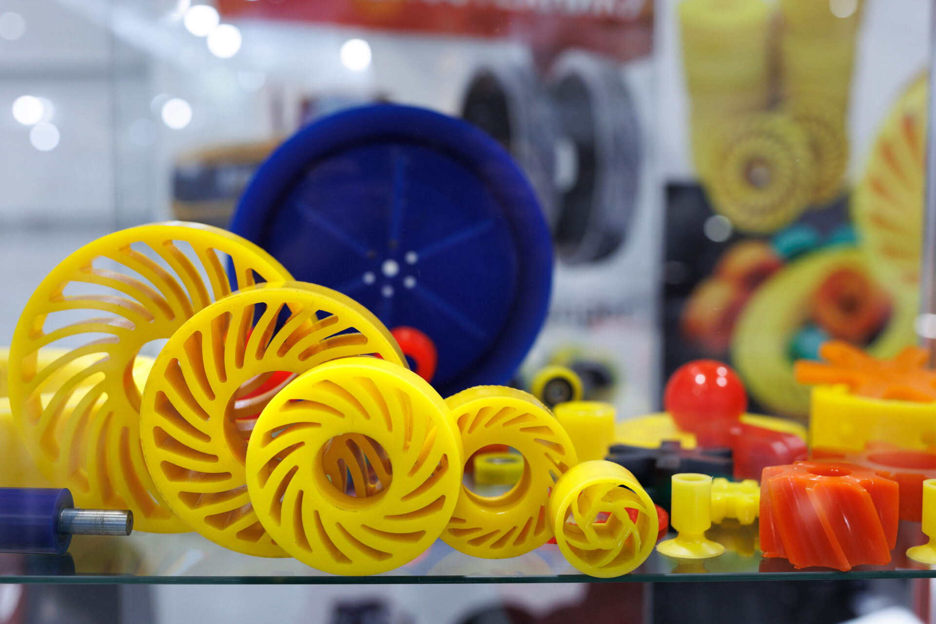 Clamping wheels and modules made of plastic and plastic as spare parts for machines in industry and trade